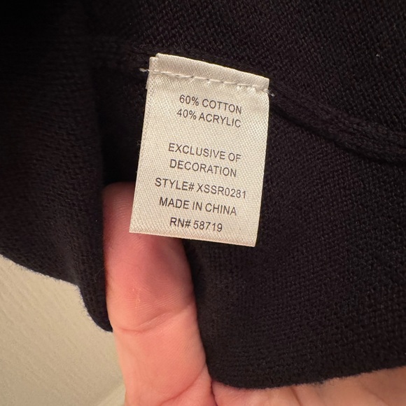 NY Collection Black Embellished Collar 1/2 Sleeve Open Cardigan Ladies XL. NWOT - Picture 12 of 12